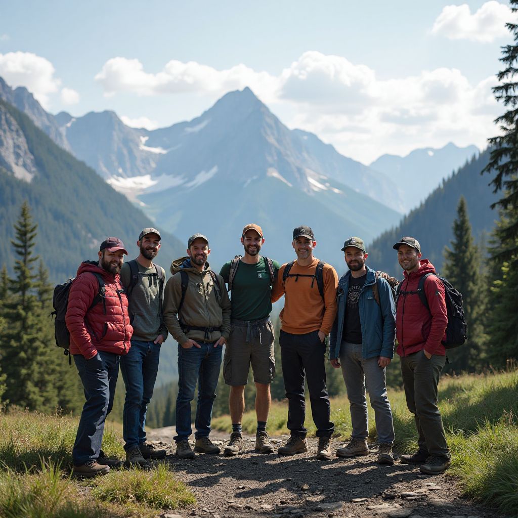 Company founders in Canadian wilderness
